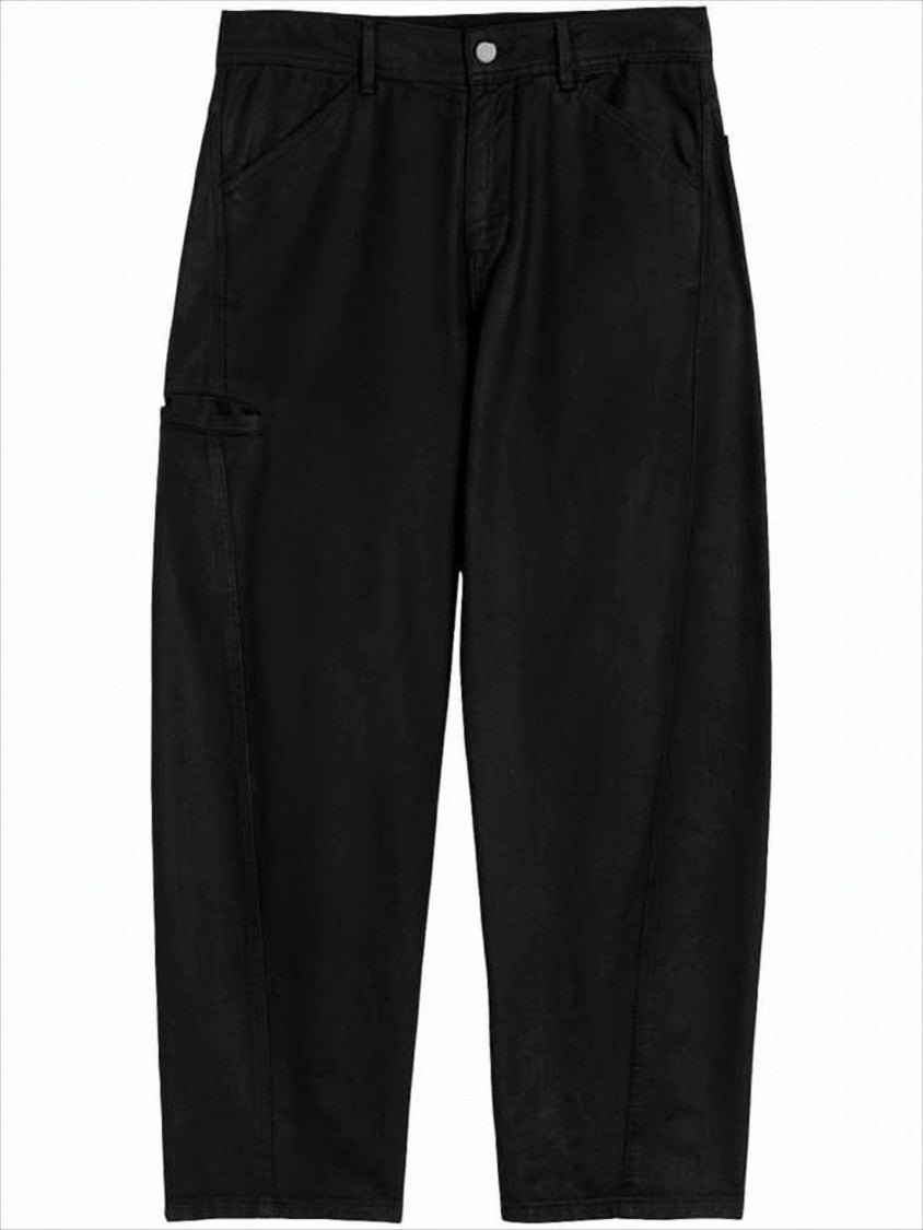 Lemaire Relaxed Black Denim Trousers With High Waist