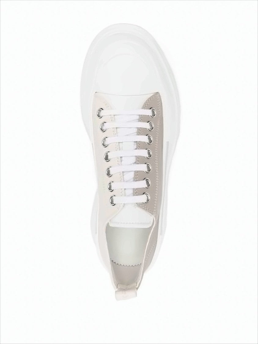 Alexander Mcqueen Beige Sneakers With Textured White Sole