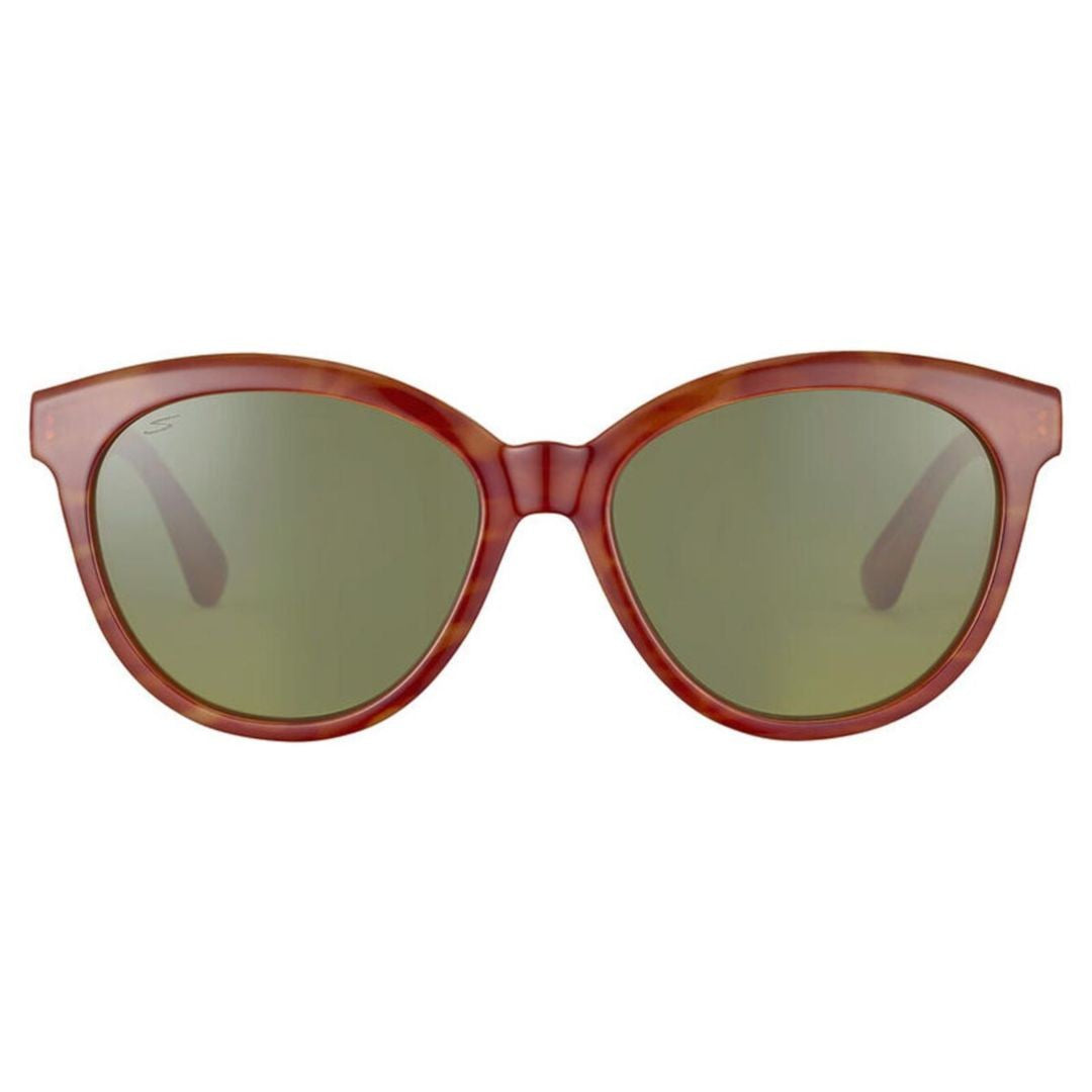 Serengeti Endee Rounded Cat-Eye Tortoiseshell Sunglasses With Green-Tinted Lenses