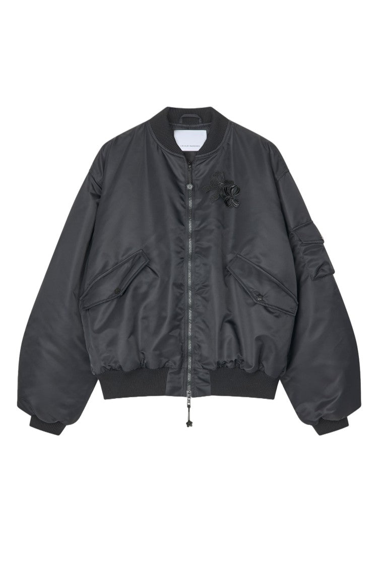 Cecilie Bahnsen Technical Nylon Bomber Jacket With Decorative Embroidery