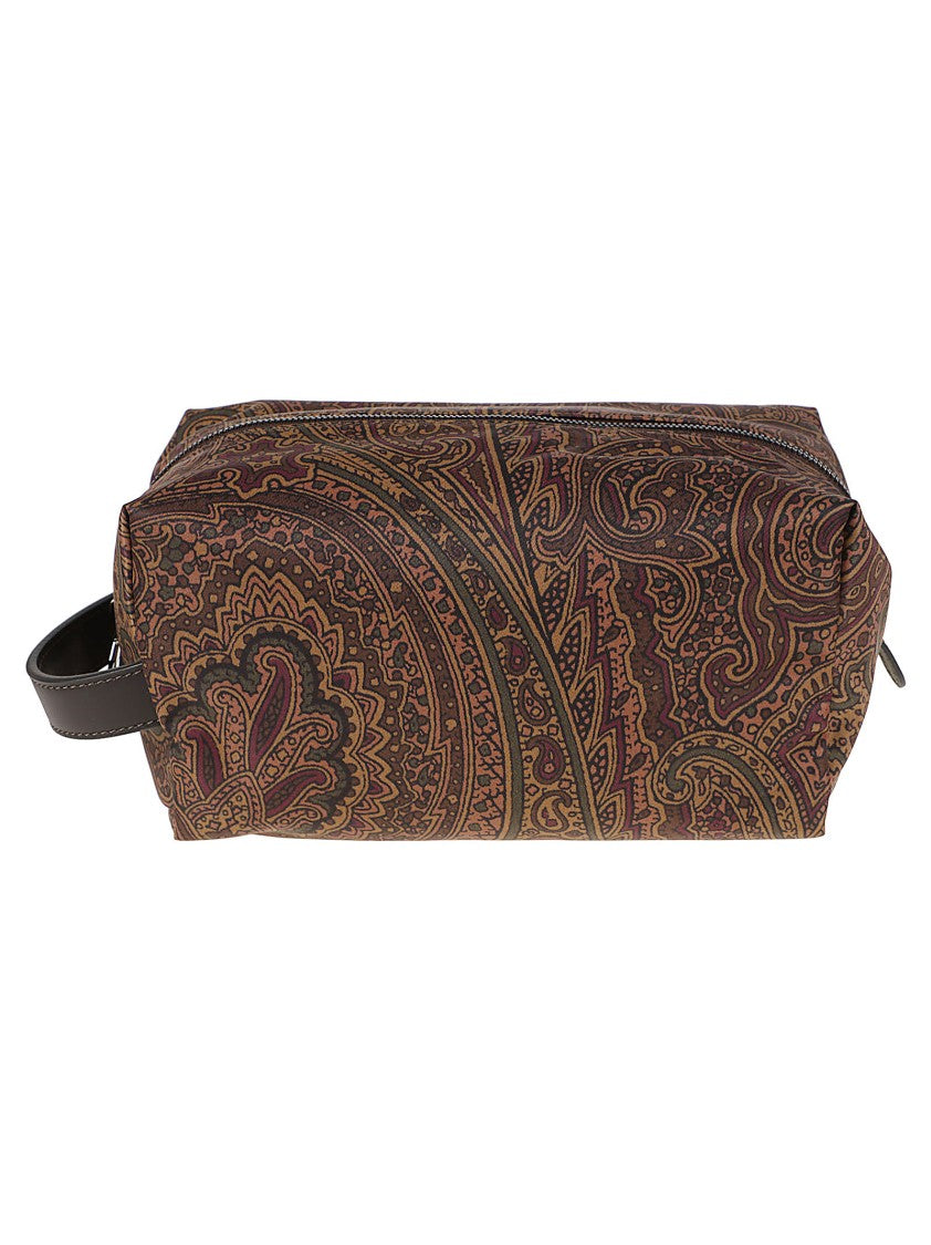 Etro Medium Pouch Print Arnica Paisley Polyamide Pouch