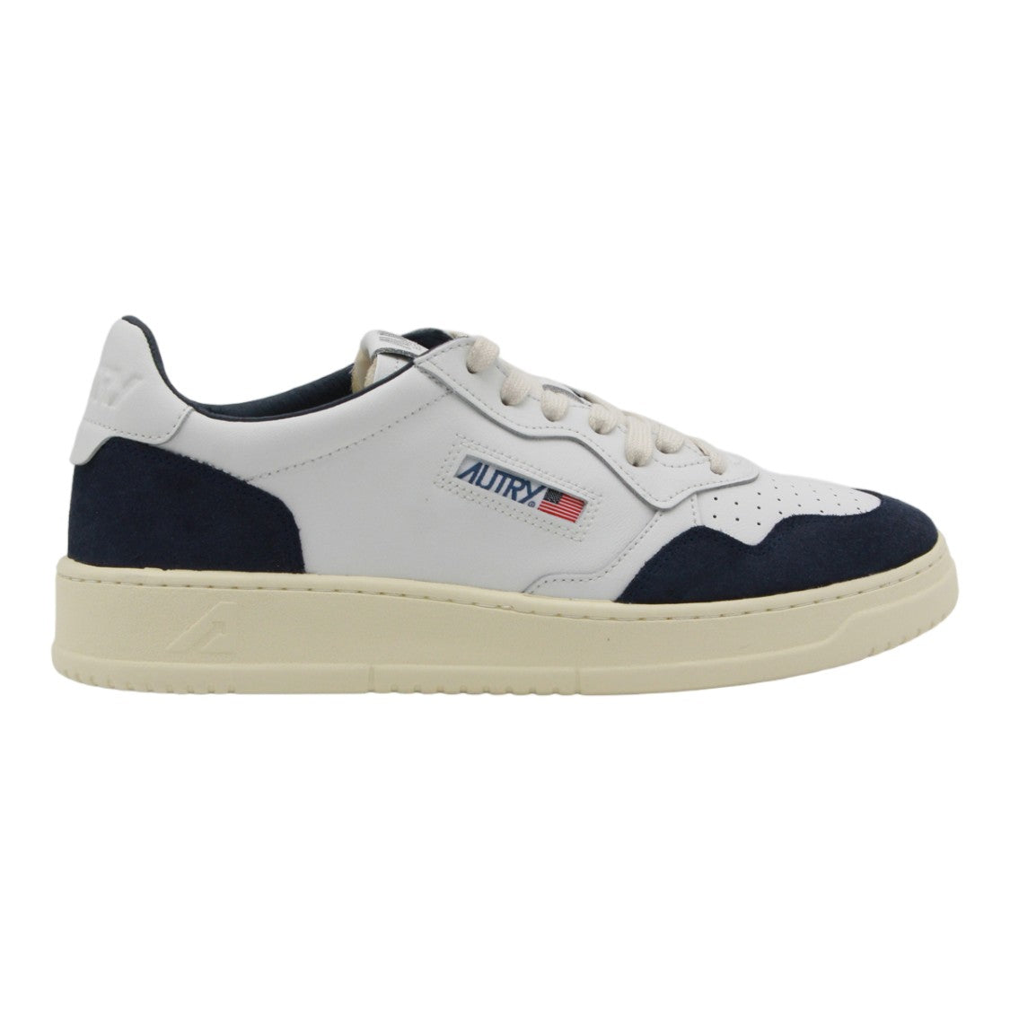 Autry Low-Top Leather Sneakers With Suede Overlays