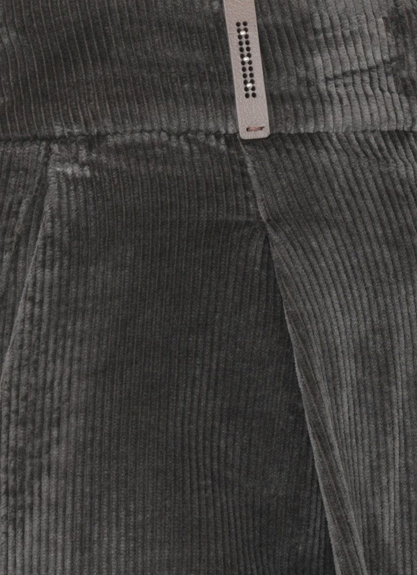 Peserico Grey Relaxed-Fit Corduroy Pants