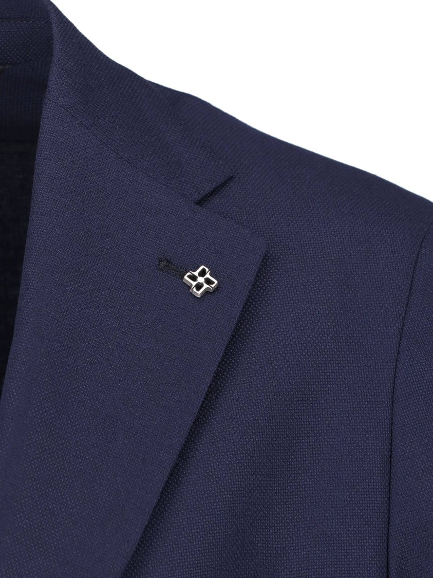 Tagliatore Navy Blue Virgin Wool Blazer
