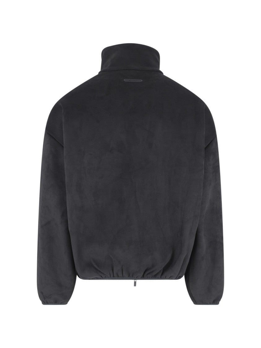 Fear Of God Essentials Black High-Collar Minimalist Zip-Up Jacket