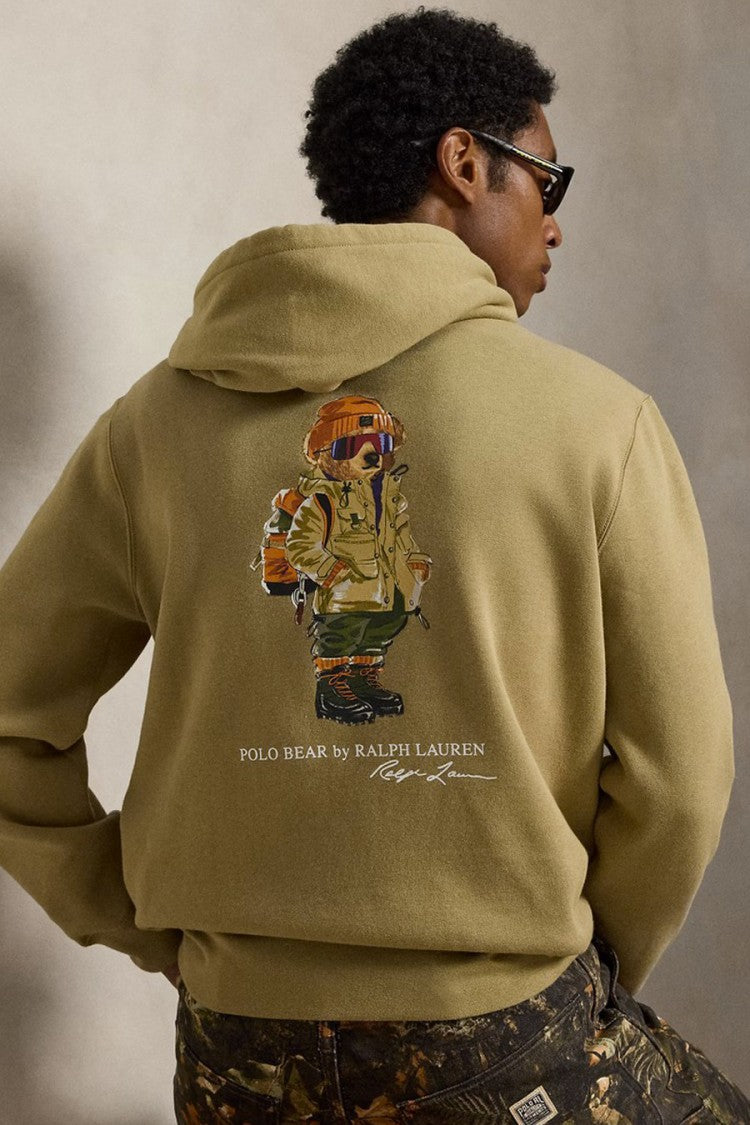 Polo Ralph Lauren Khaki Script Logo Pullover Hoodie