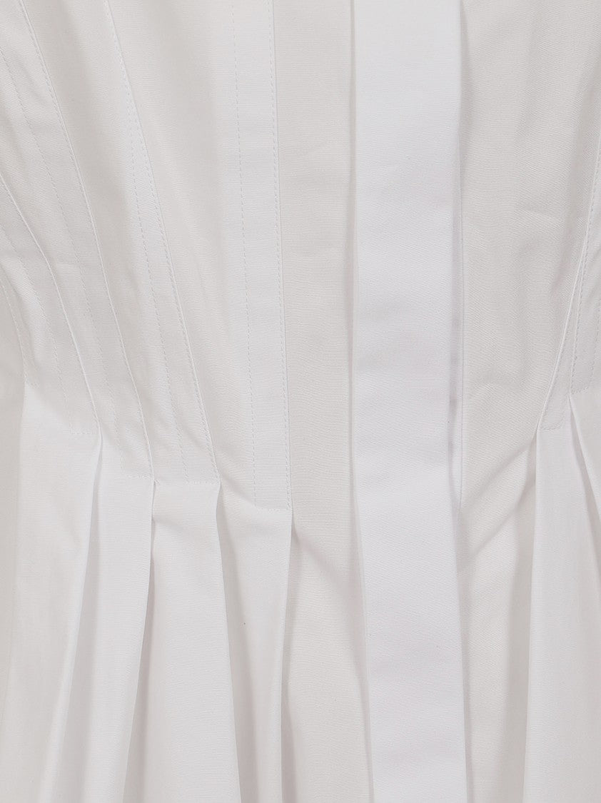 Max Mara Sleeveless White Blouse With Tailored Peplum Design