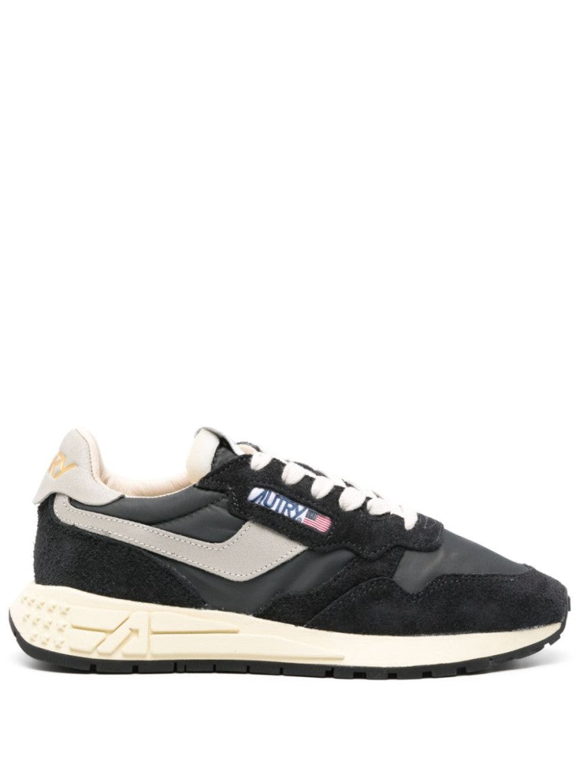 Autry Running-Inspired Black Suede And Nylon Sneakers