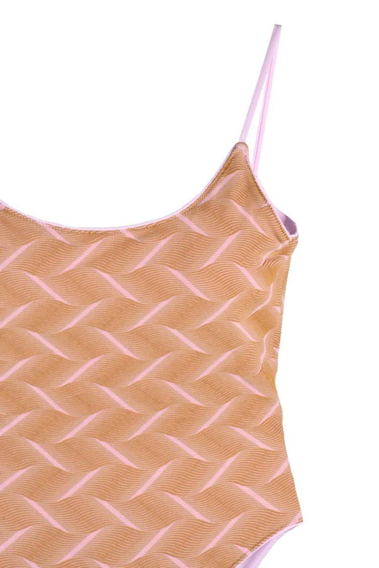 Sucrette Sucrette One-Piece Swimsuit With Wave Pattern
