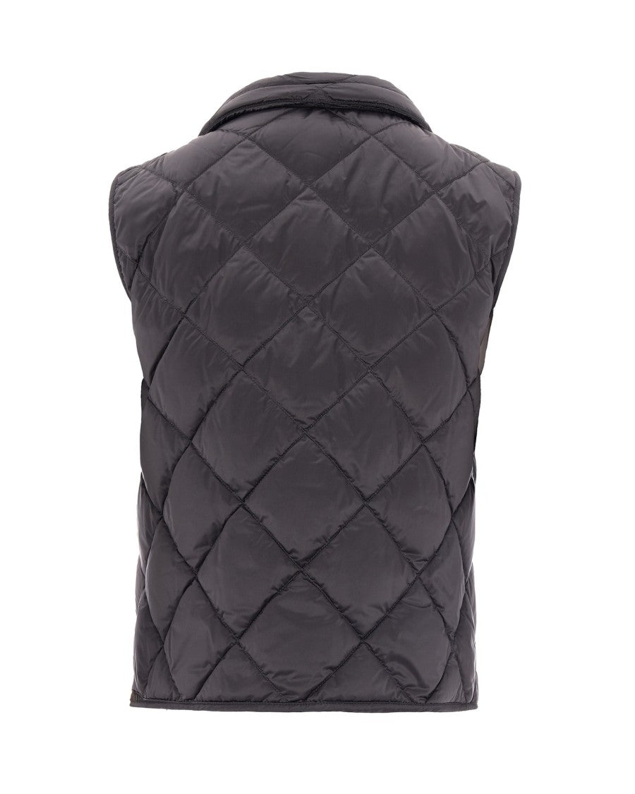 Max Mara Dark Grey Quilted Gilet