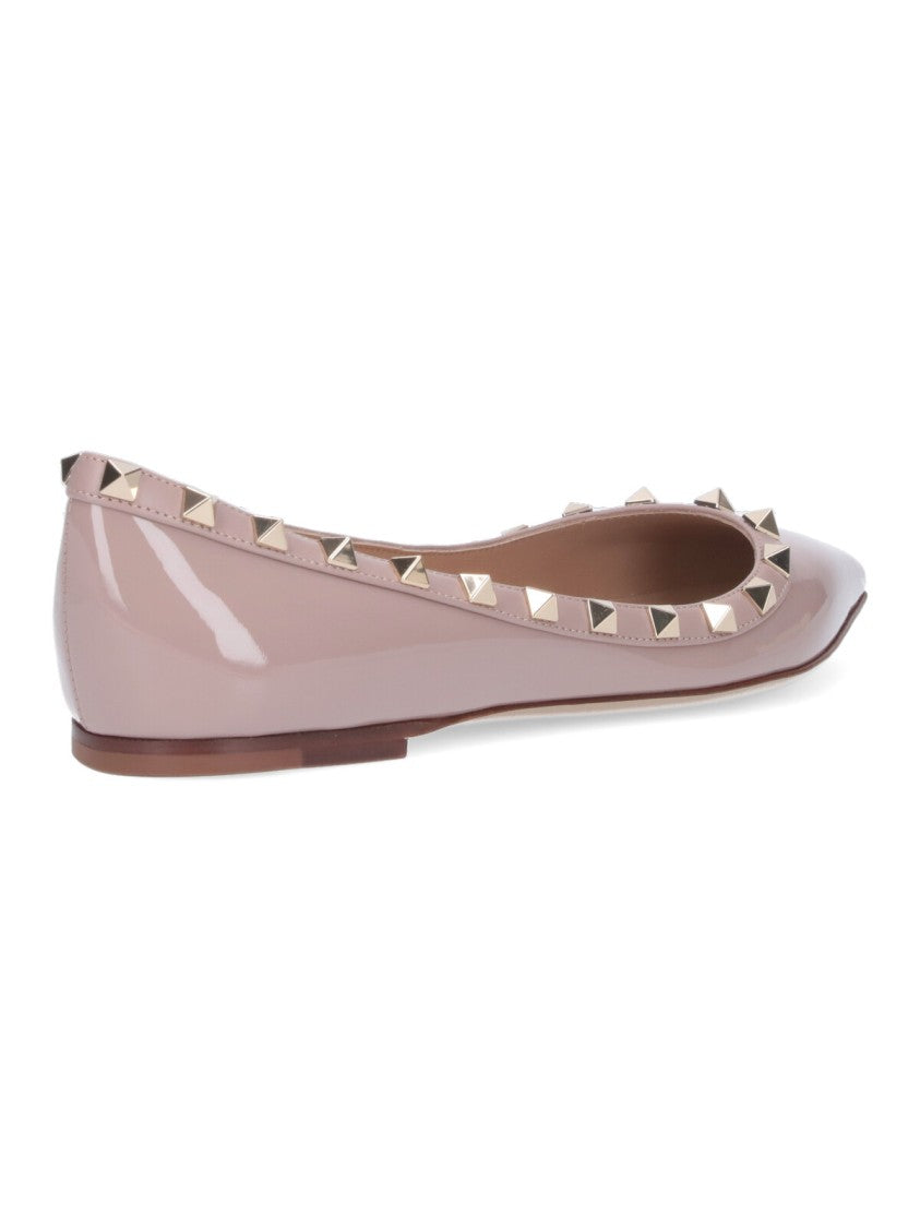 Valentino Garavani Minimalist Pink Flats With Rounded Toe