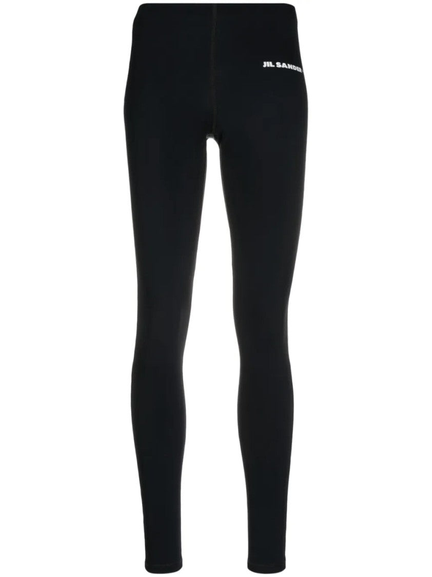 Jil Sander Form-Fitting Black Activewear Trousers With Aesthetic