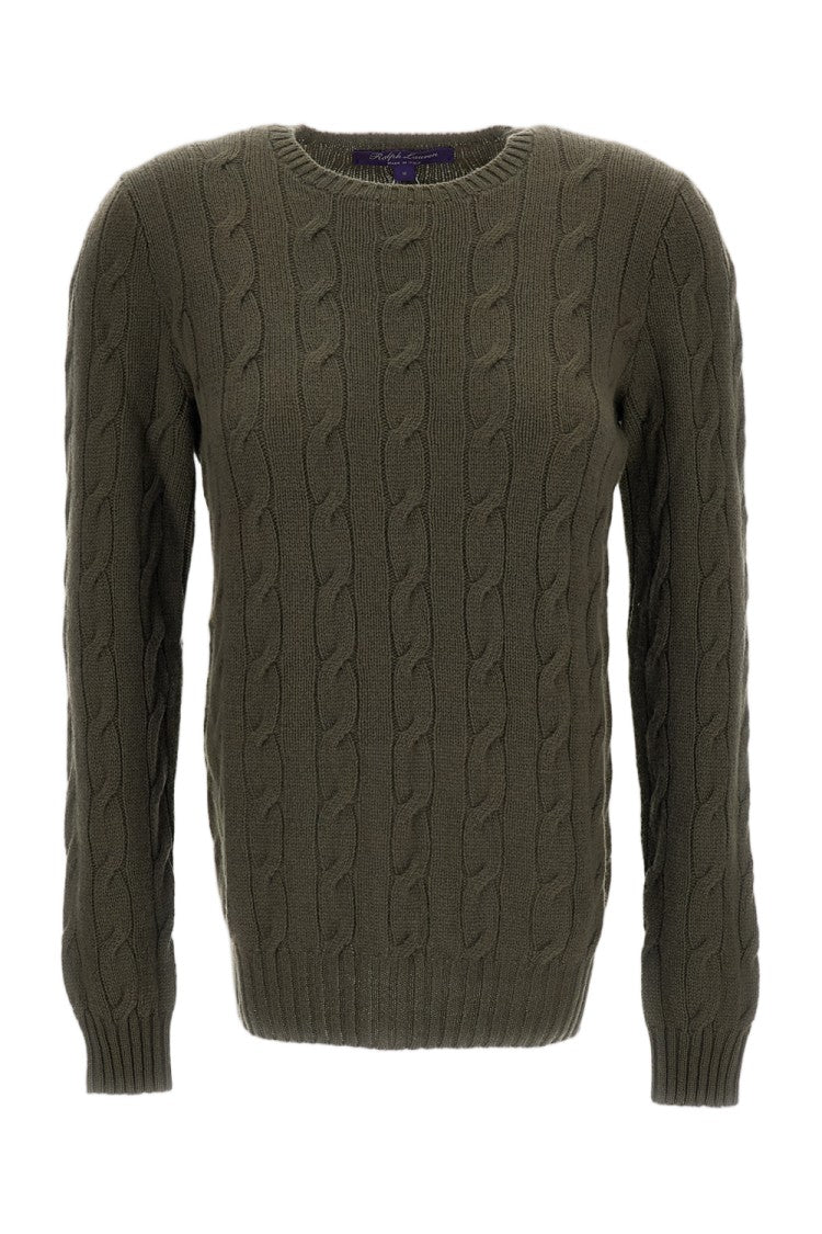 Ralph Lauren Collection Cable-Knit Cashmere Pullover With Classic Crew Neckline