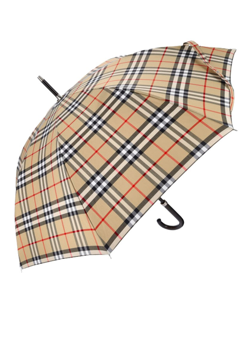Burberry Classic Plaid Umbrella With Curved Handle