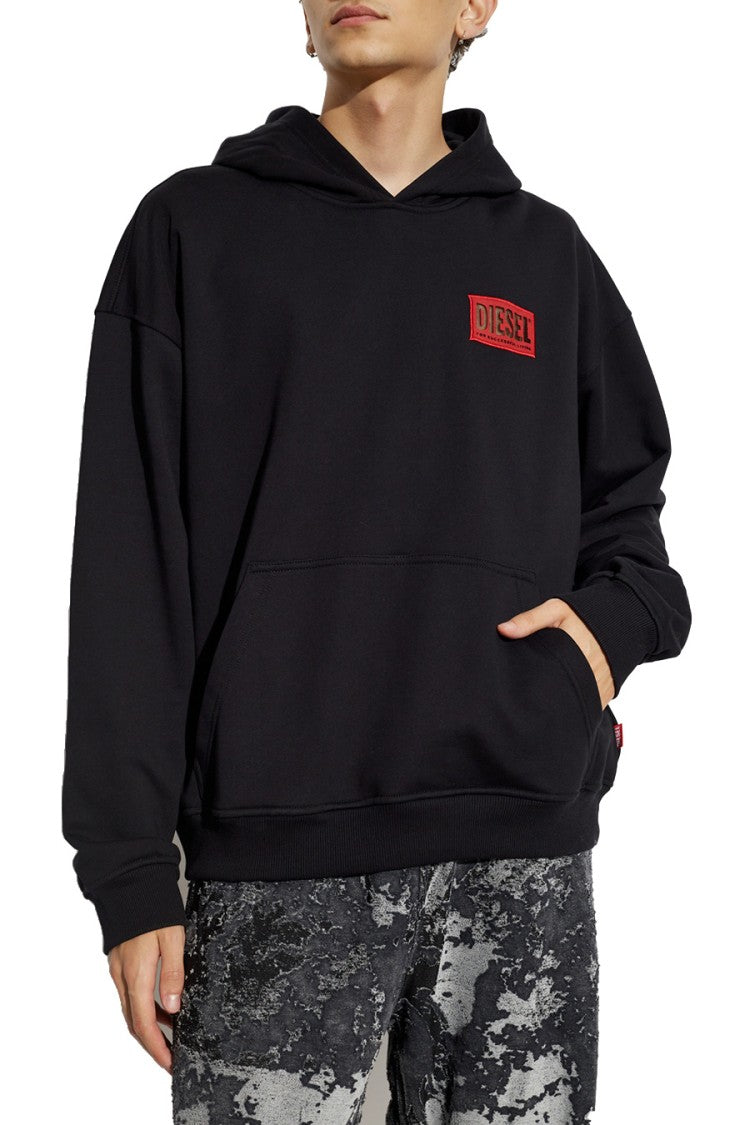 Diesel Multicolor Cotton Sweatshirt With Classic Hood And Logo Patch