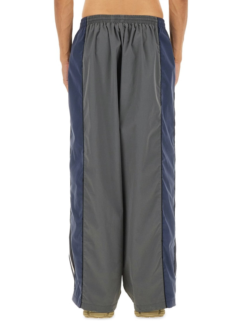 Balenciaga Wide-Leg Tracksuit Pants With Color-Block Design