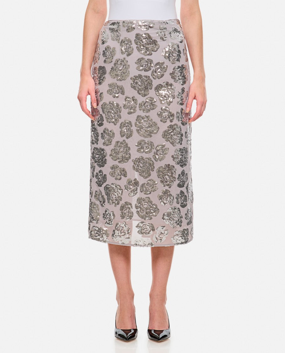 Rotate Sequin Chiffon Skirt