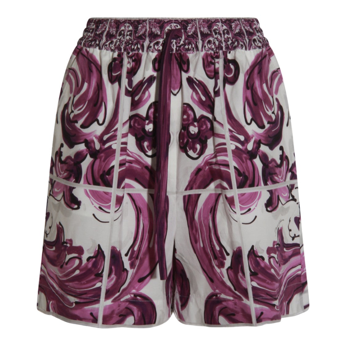Dolce & Gabbana Baroque-Inspired Artistic Shorts With Adjustable Waistband