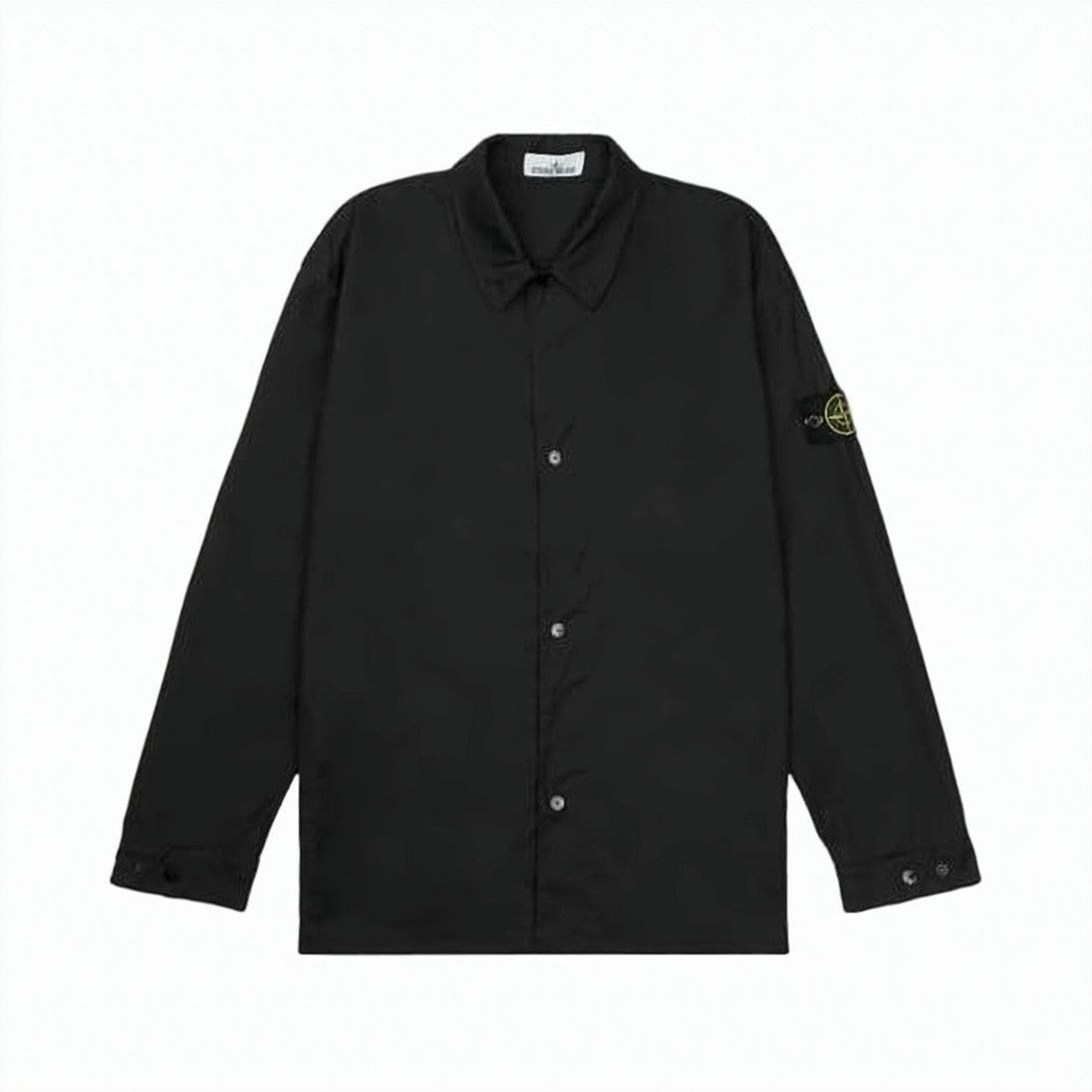 Stone Island Long-Sleeve Black Cotton Shirt