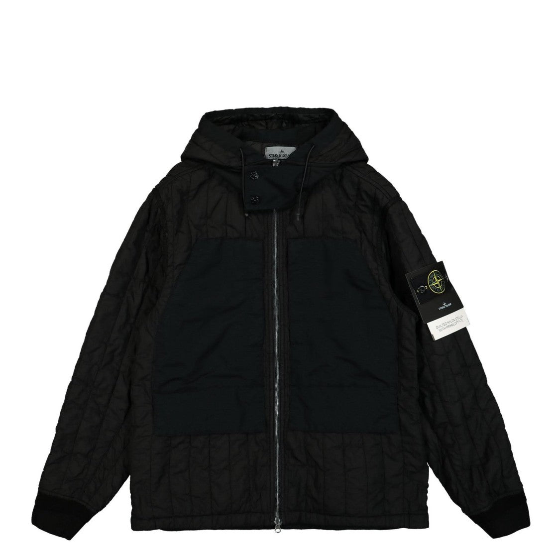 Stone Island Quilted Black Hooded Jacket
