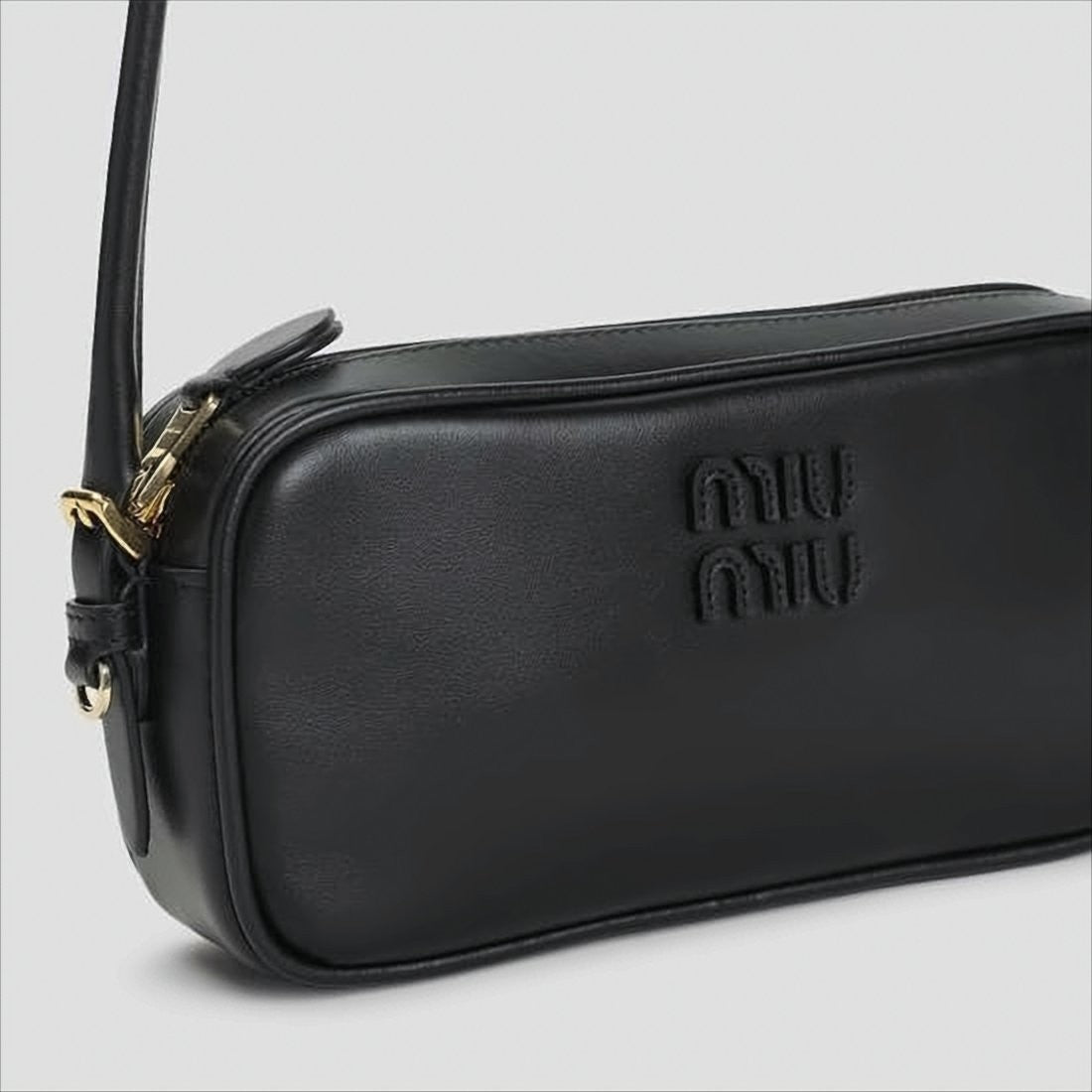 Miu Miu Rectangular Calf Leather Shoulder Bag With Zip Closure