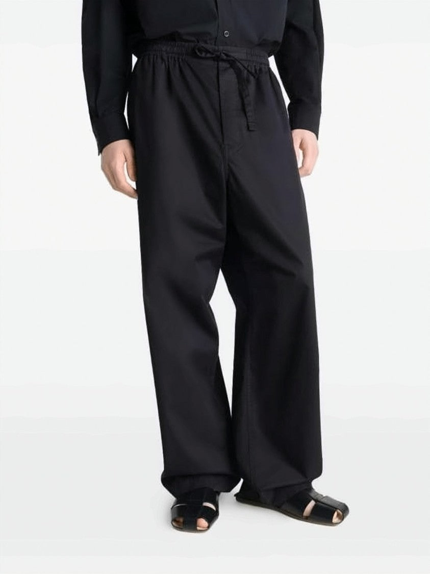 Lemaire Wide-Leg Black Trousers With Adjustable Drawstring
