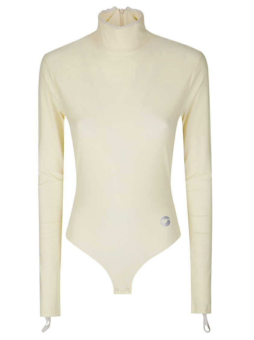Coperni High-Neck Fitted Bodysuit With Lace Detail