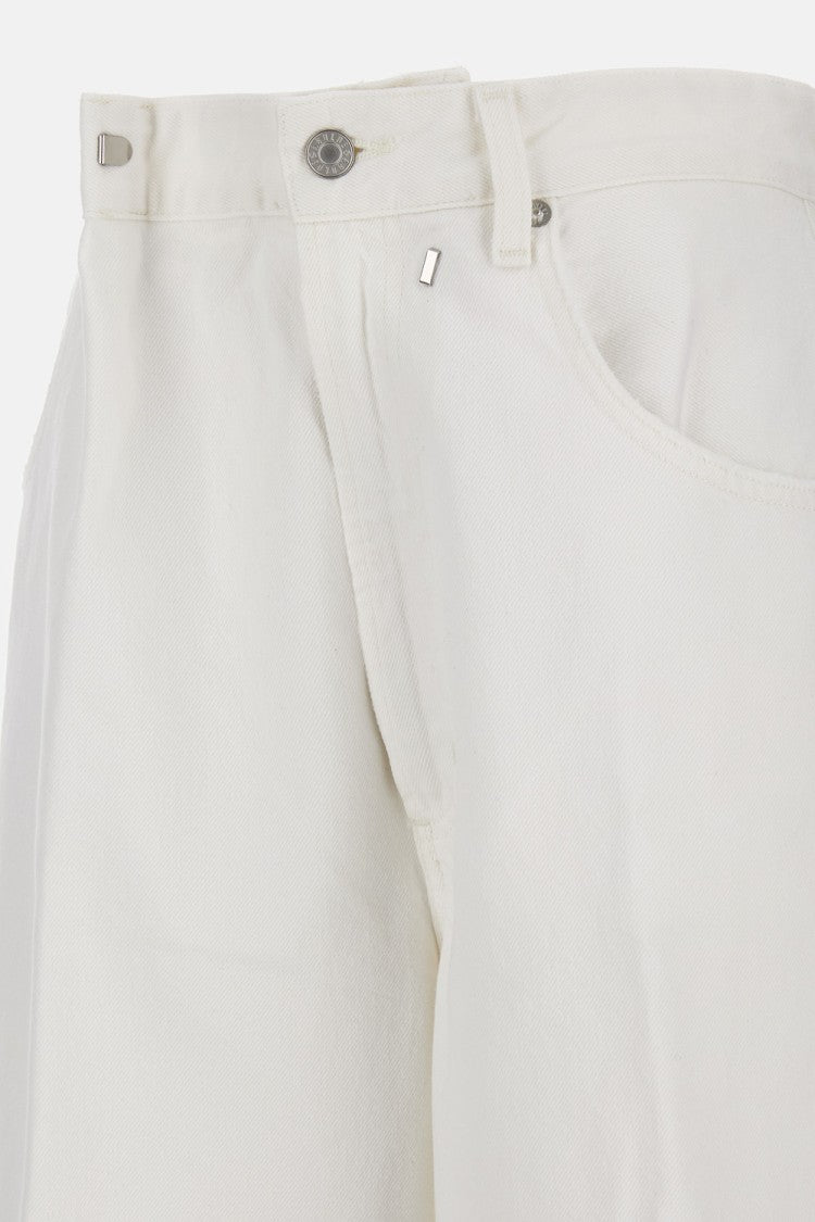 Agolde Wide-Leg White Denim Jeans With Classic 5-Pocket Design