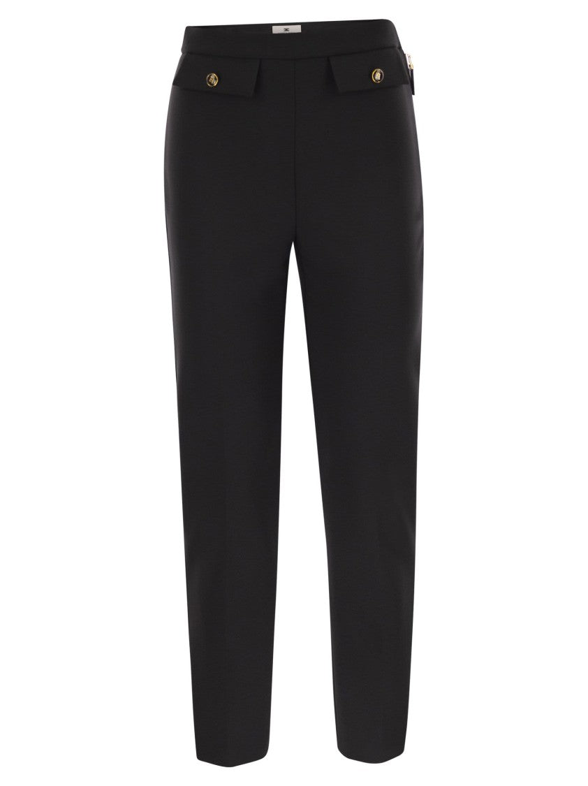 Elisabetta Franchi Double Crepe Trousers
