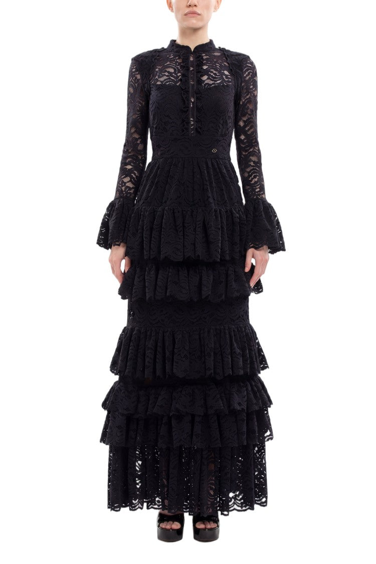 Saiid Kobeisy Ruffled Lace Long Dress