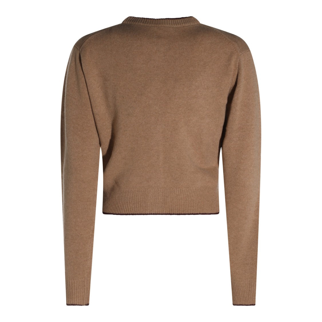 Chloé Brown Wool Knit Cardigan With Heart Logo And Button Detailing