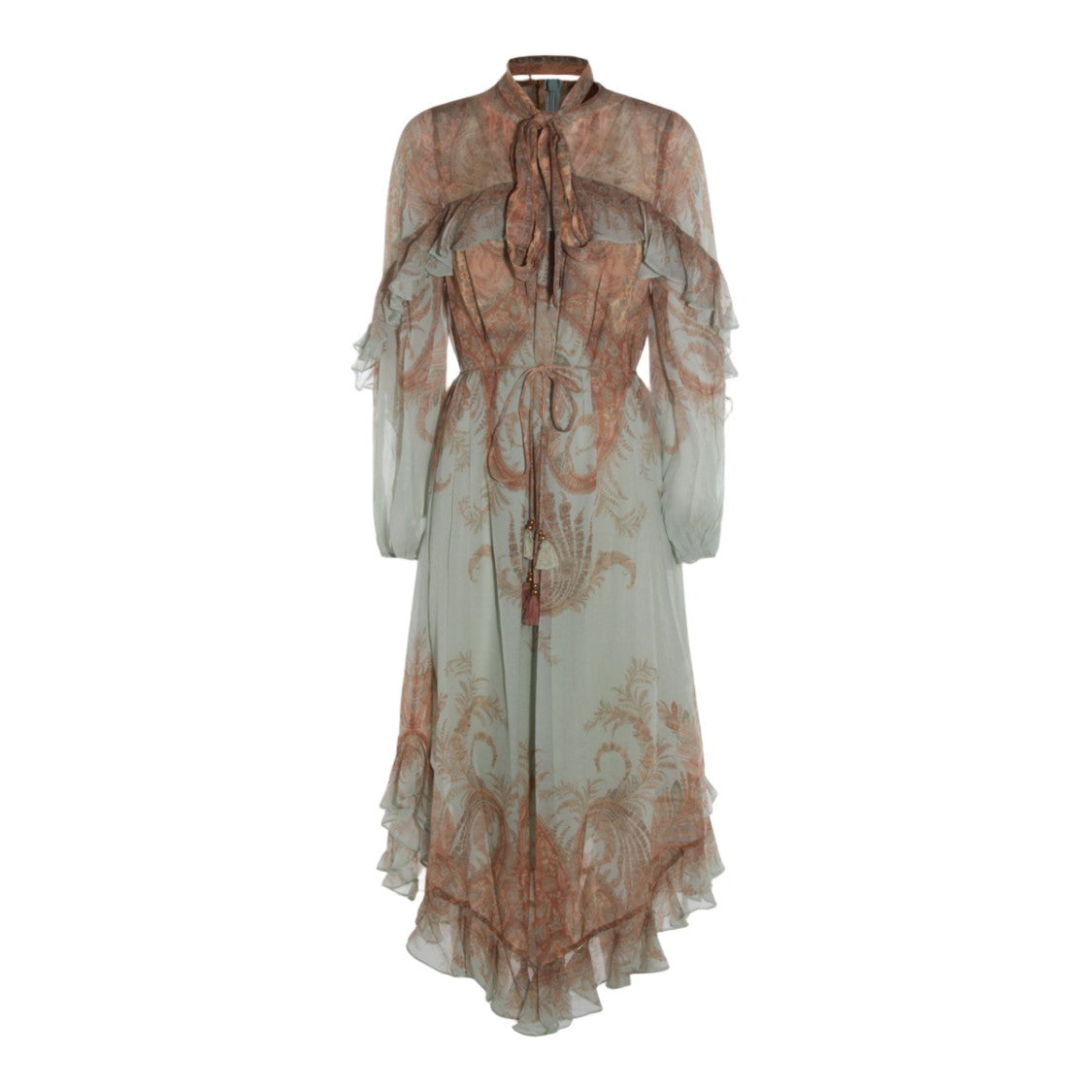 Zimmermann Asymmetrical Midi Dress With Tie Detail