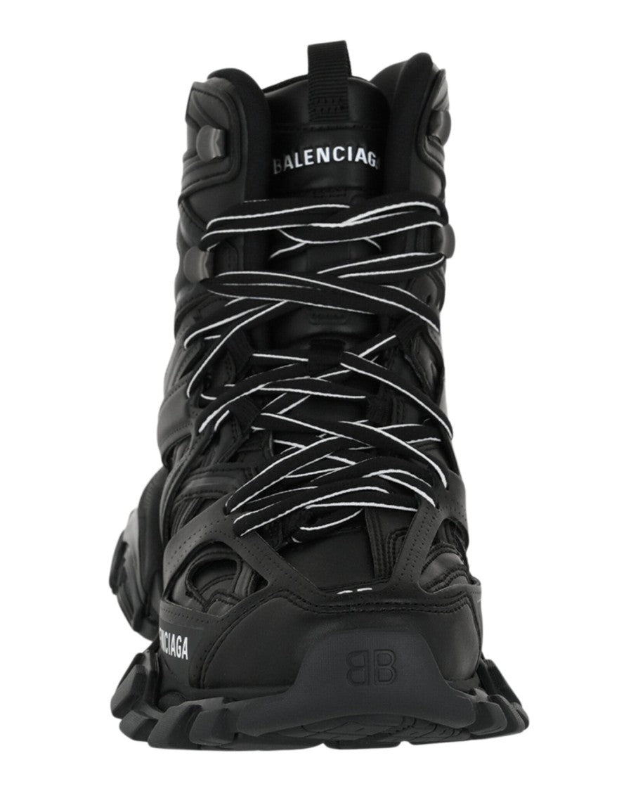 Balenciaga Track Hike High-Top Sneakers With Faux Leather Paneled Design