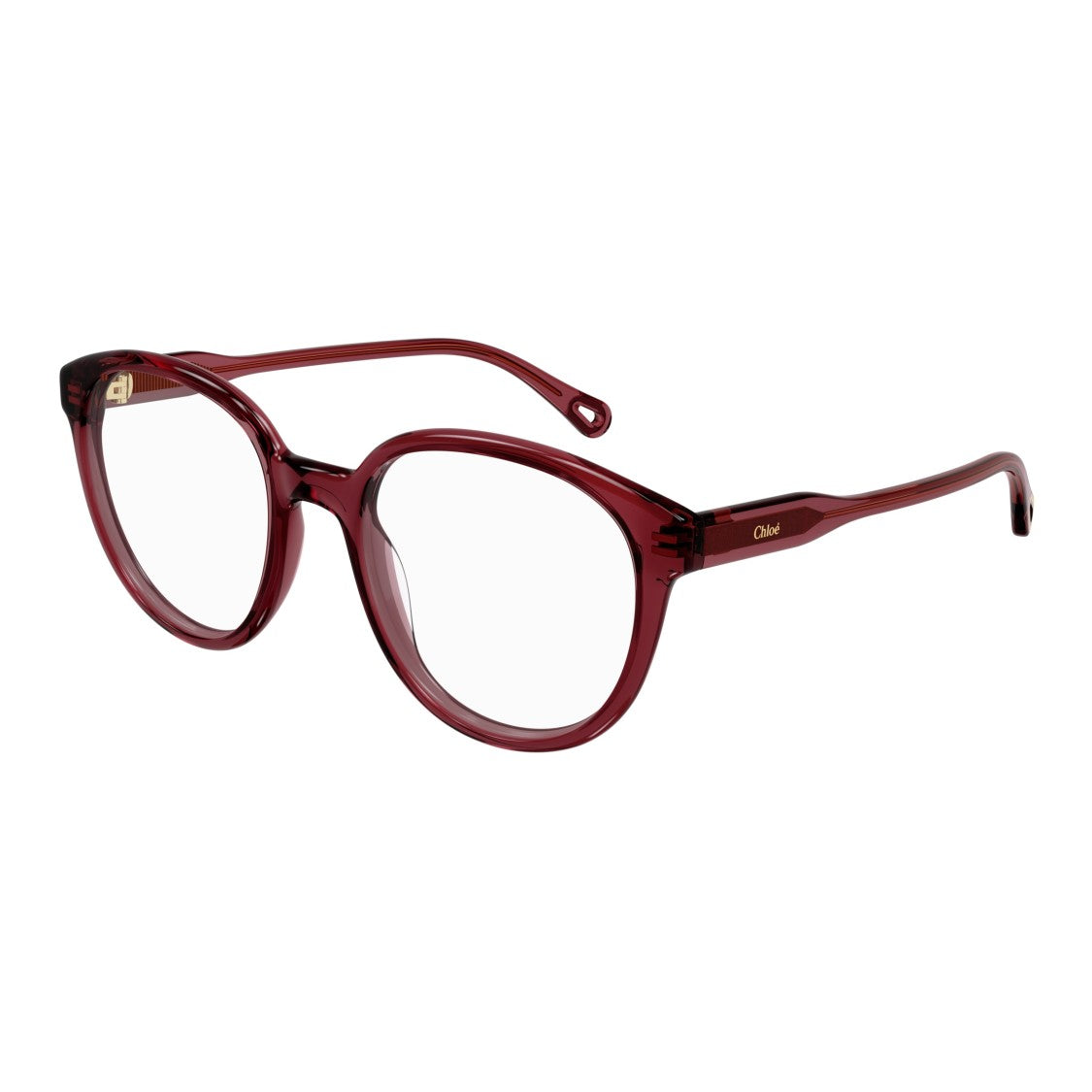 Chloé Ch0127o Rounded Burgundy Bio Acetate Eyeglasses