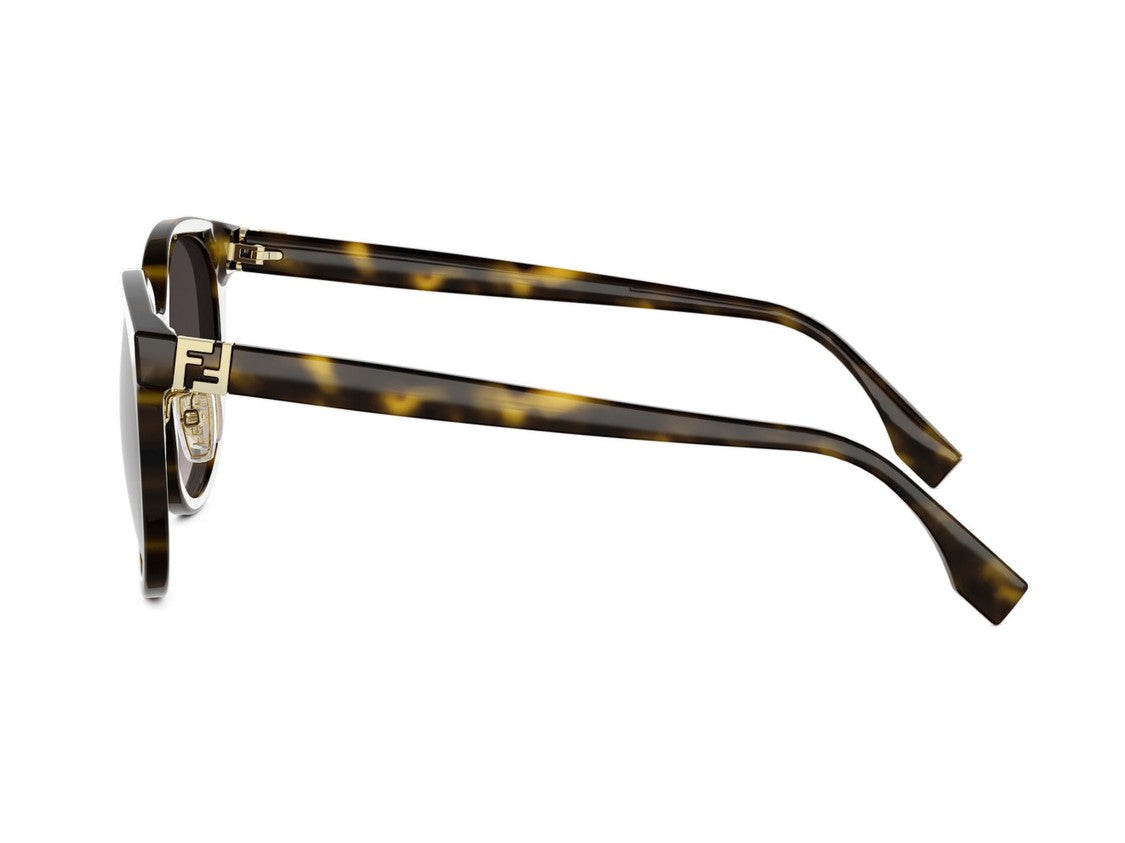 Fendi Fe40208f Gradient Round Tortoiseshell Sunglasses