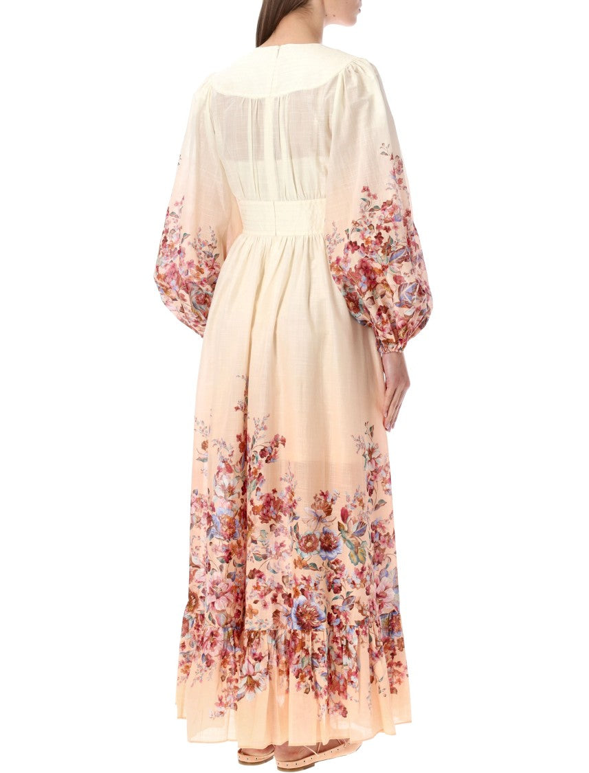 Zimmermann Awaken Floral Deep-V Maxi Dress