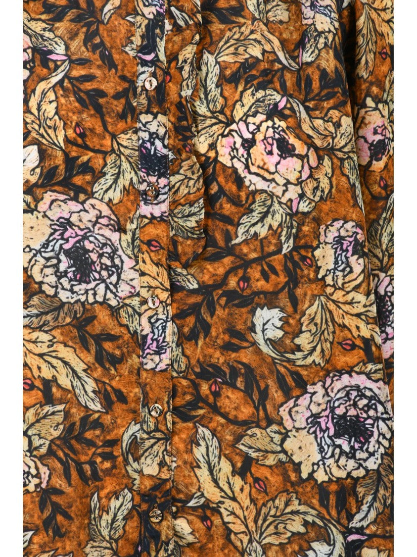 Raga Multicolor Vibrant Floral Print Silk Puff Sleeve Shirt