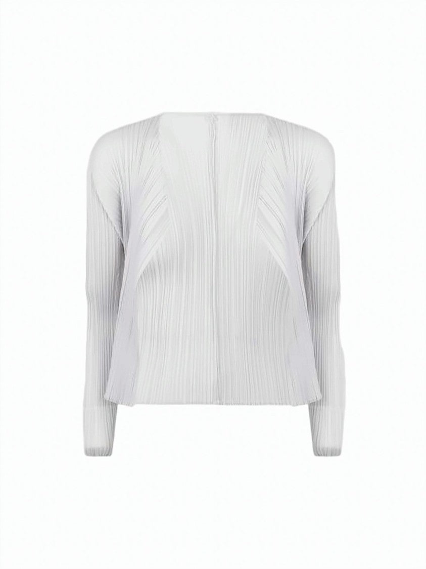 Pleats Please Pleated Textured Cardigan With Cropped Silhouette