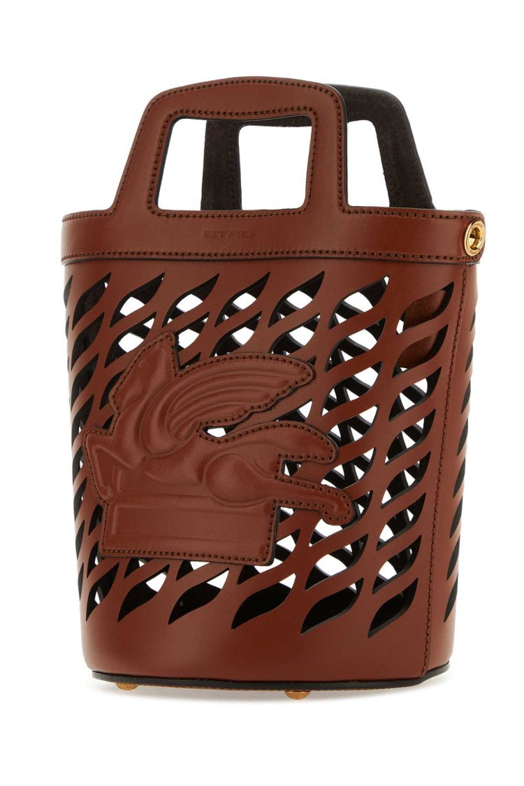 Etro Brown Leather Coffa Bucket Bag