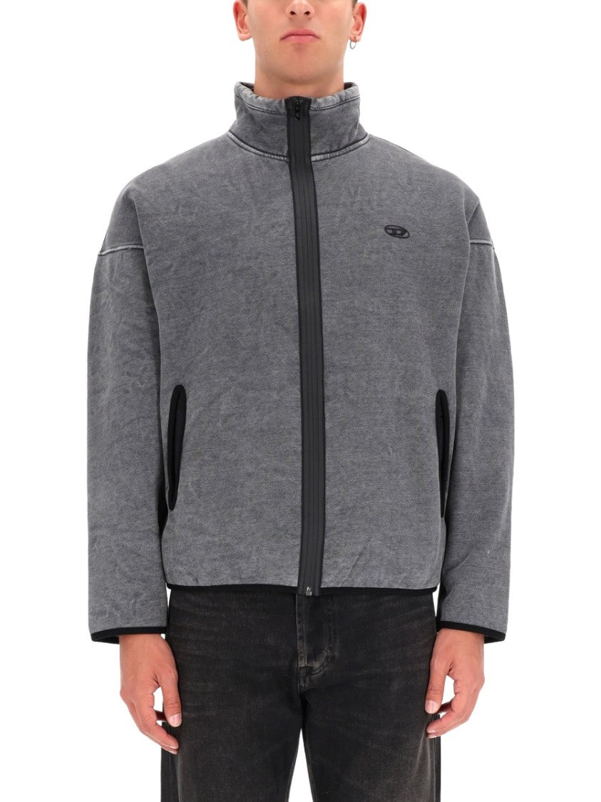 Diesel S-Baty-New Boxy High Collar Sweatshirt