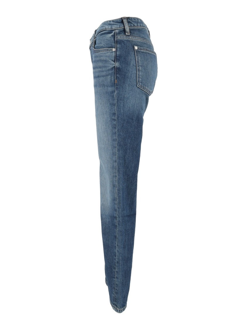 7 For All Mankind Classic Blue Core Low-Rise Slim Cigarette Jeans