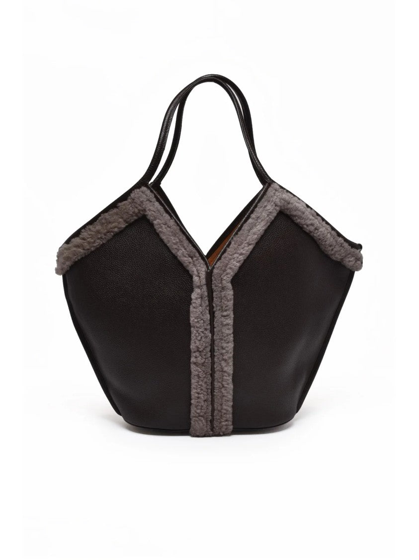 Hereu Brown Leather Shopper Bag