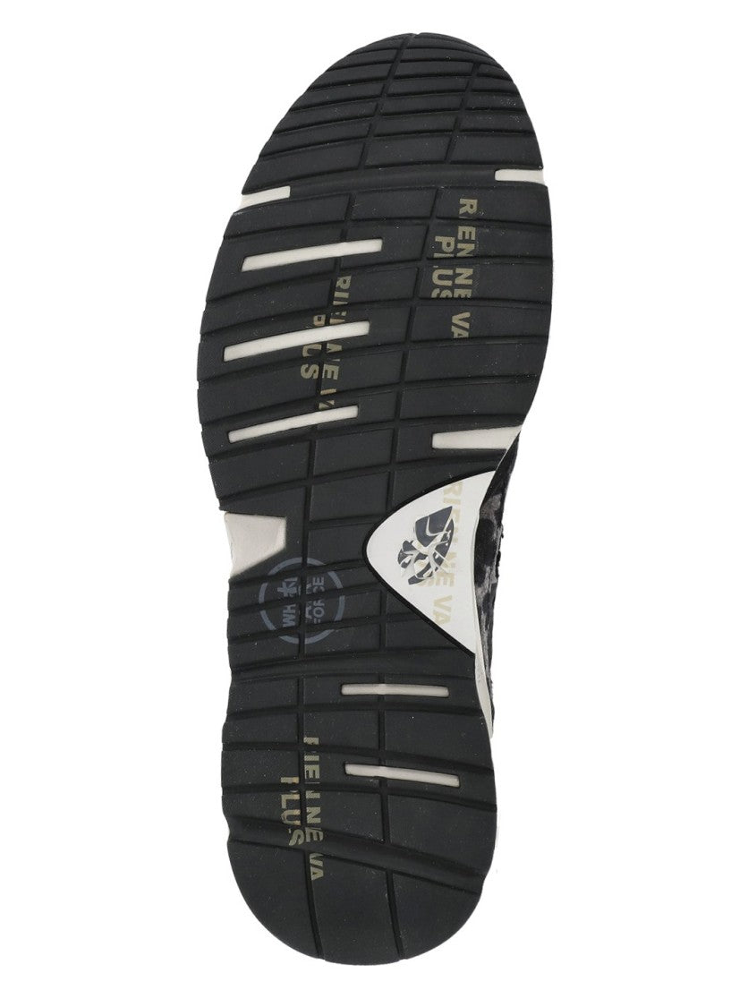 Premiata Black White Mased 8114 Suede Sneakers