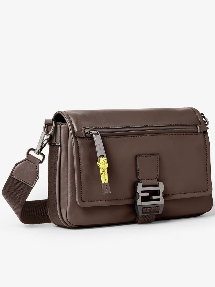 Fendi Flux Messenger B Vit.Mal Brown Leather Messenger
