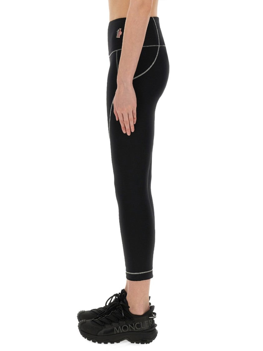 Moncler Grenoble High-Waisted Slim Fit Leggings With Logo Detail