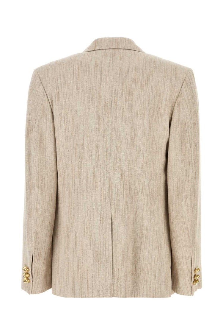 Bottega Veneta Melange Sand Viscose Blend Blazer