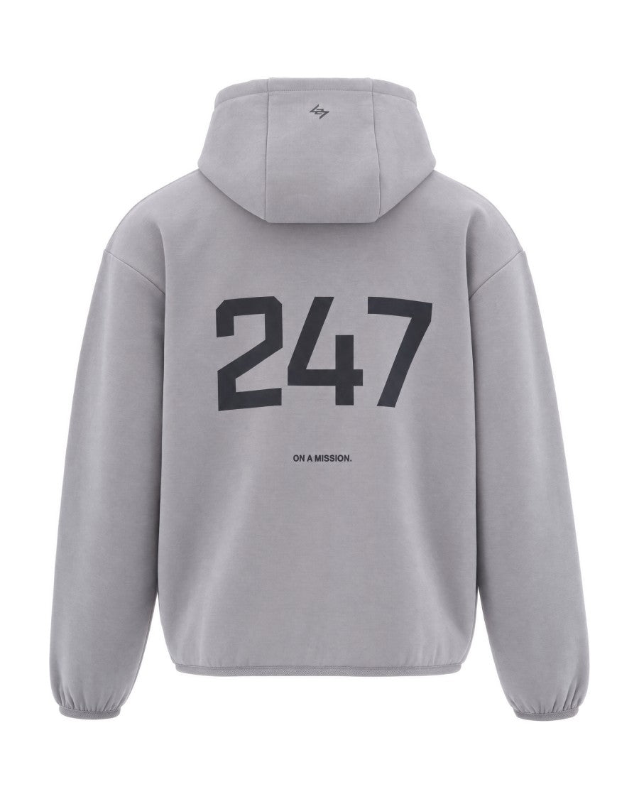 Represent 247 Ash Grey Zip-Up Hooded Sweatshirt