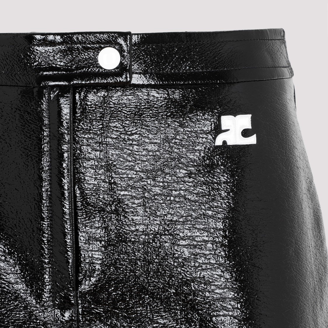 Courrèges Black Vinyl Mini Skirt