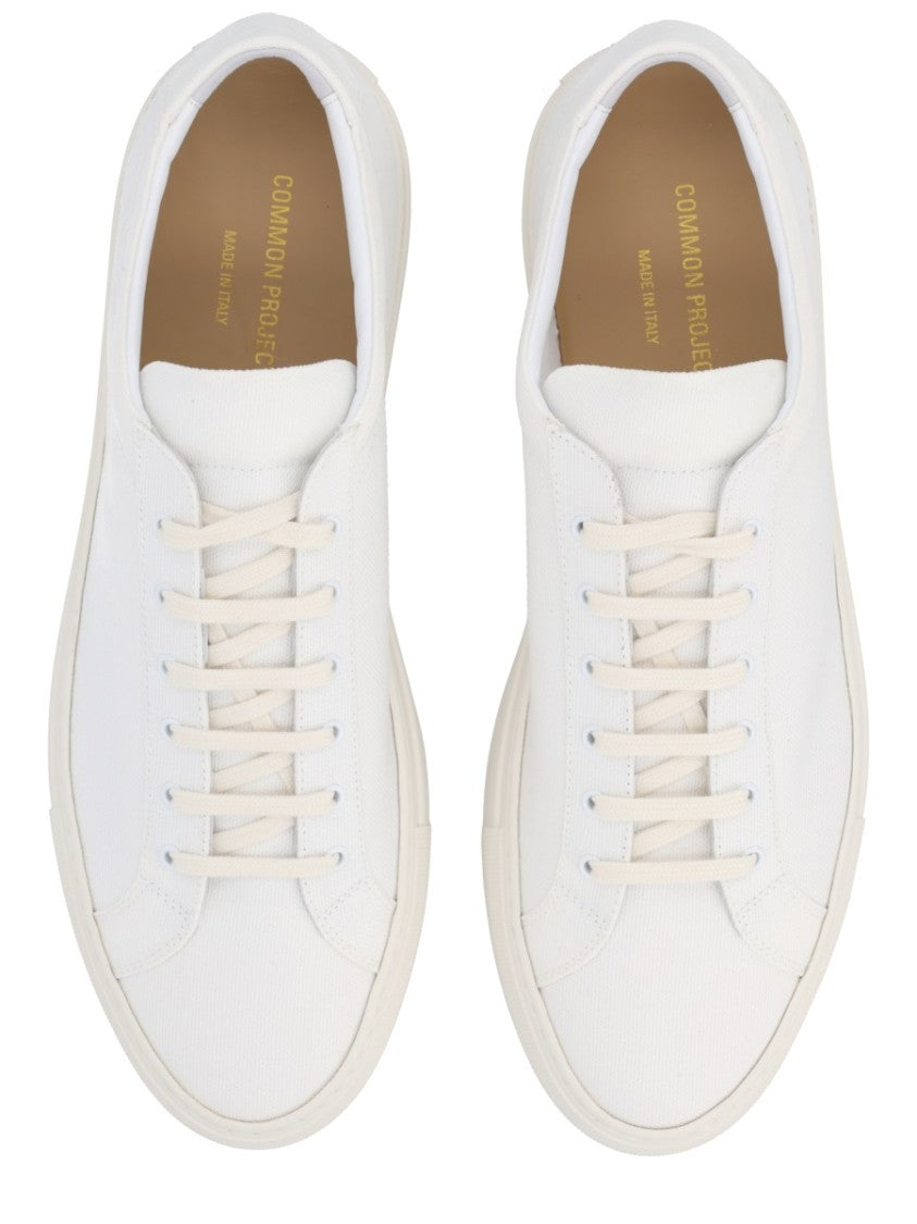 Common Projects White Achilles Cotton Minimalist Low-Top Sneakers