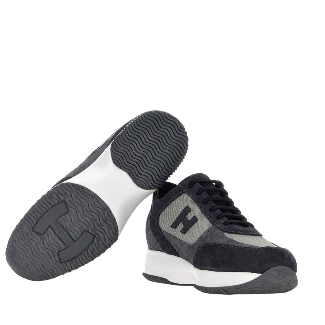 Hogan Dynamic Lace-Up Sneakers With Textured Sole